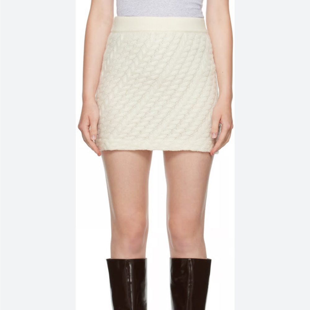 Loulou Studio Ivory Cashmere Skirt